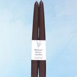 candle - pair of beeswax tapers - brown (multiple sizes)
