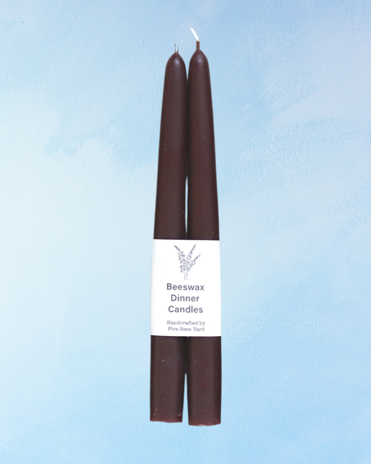 candle - natural dye beeswax tapers - brown (set of two)