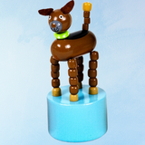 toy - push puppet - brown dog