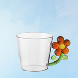 glassware - brown flower handle