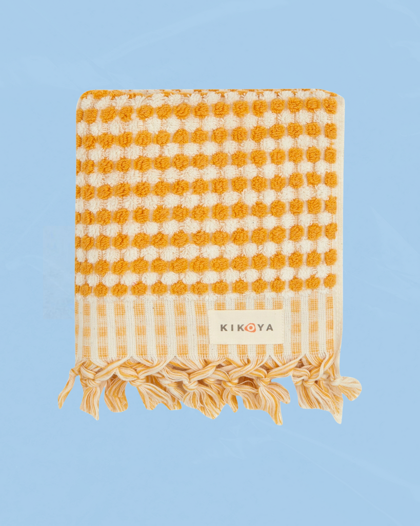 hand towel - yellow bubbles