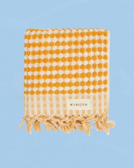 hand towel - yellow bubbles