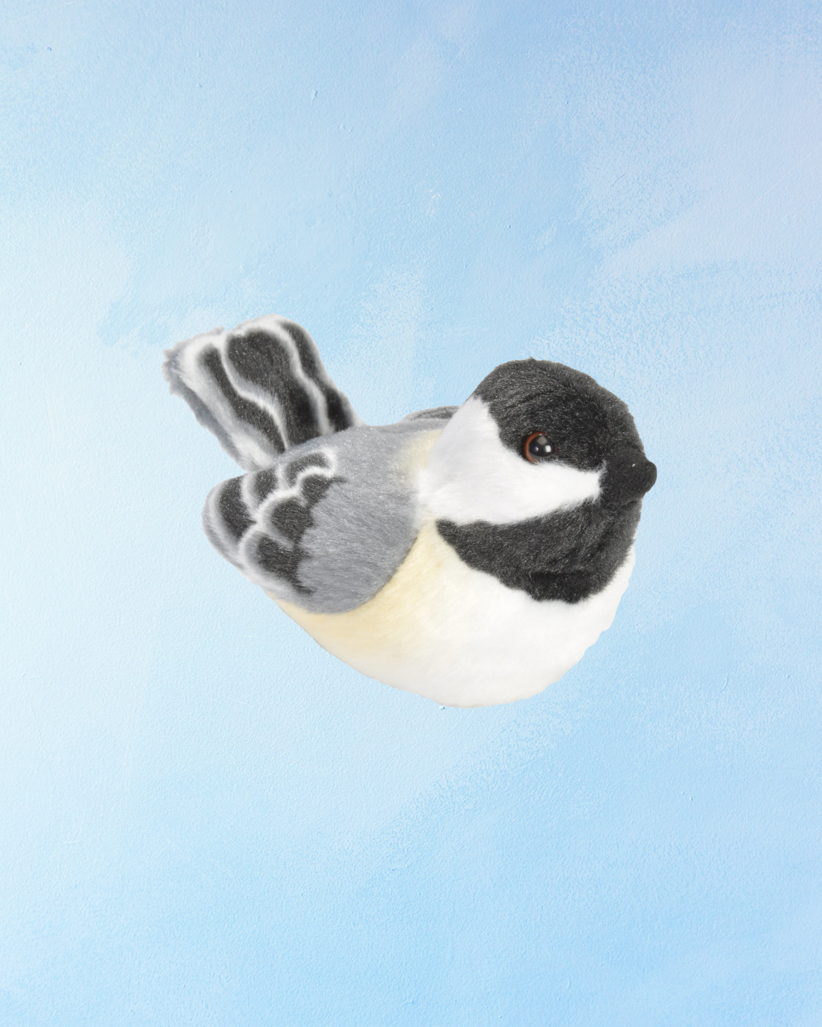 stuffed animal - singing black-capped chickadee