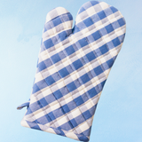 oven mitt - blue buffalo check