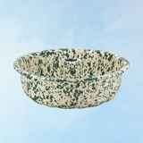 enamelware - bundt pan: green splatter