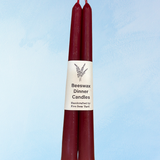 candle - pair of beeswax tapers - burgundy red (multiple sizes)