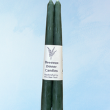 candle - pair of beeswax tapers - forest green (multiple sizes)