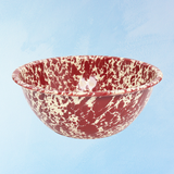 enamelware - small serving bowl - burgundy splatter