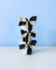 bud vase - black & white bows