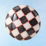 bouton de meuble en céramique - damier noir et blanc