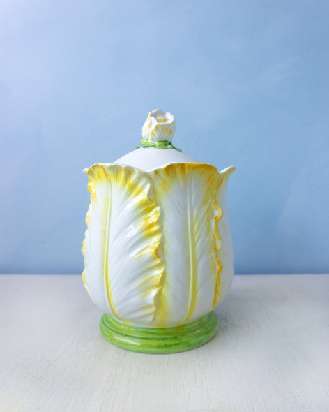 baa vintage - yellow cabbage rose cookie jar