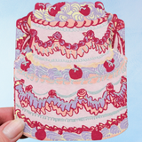 greeting card - fancy cake concertina