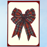 greeting card - red tartan bow