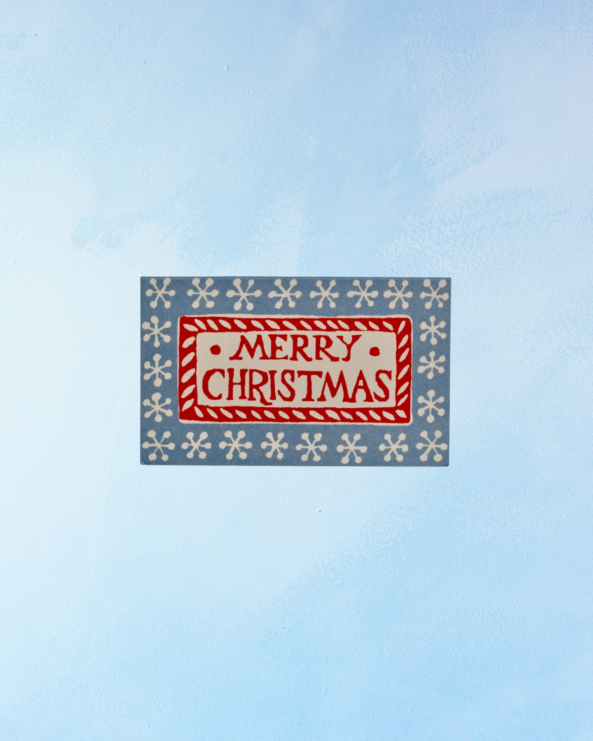 greeting card - merry christmas blue and red mini (6 pack)