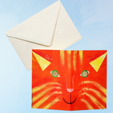 greeting card - cat mask