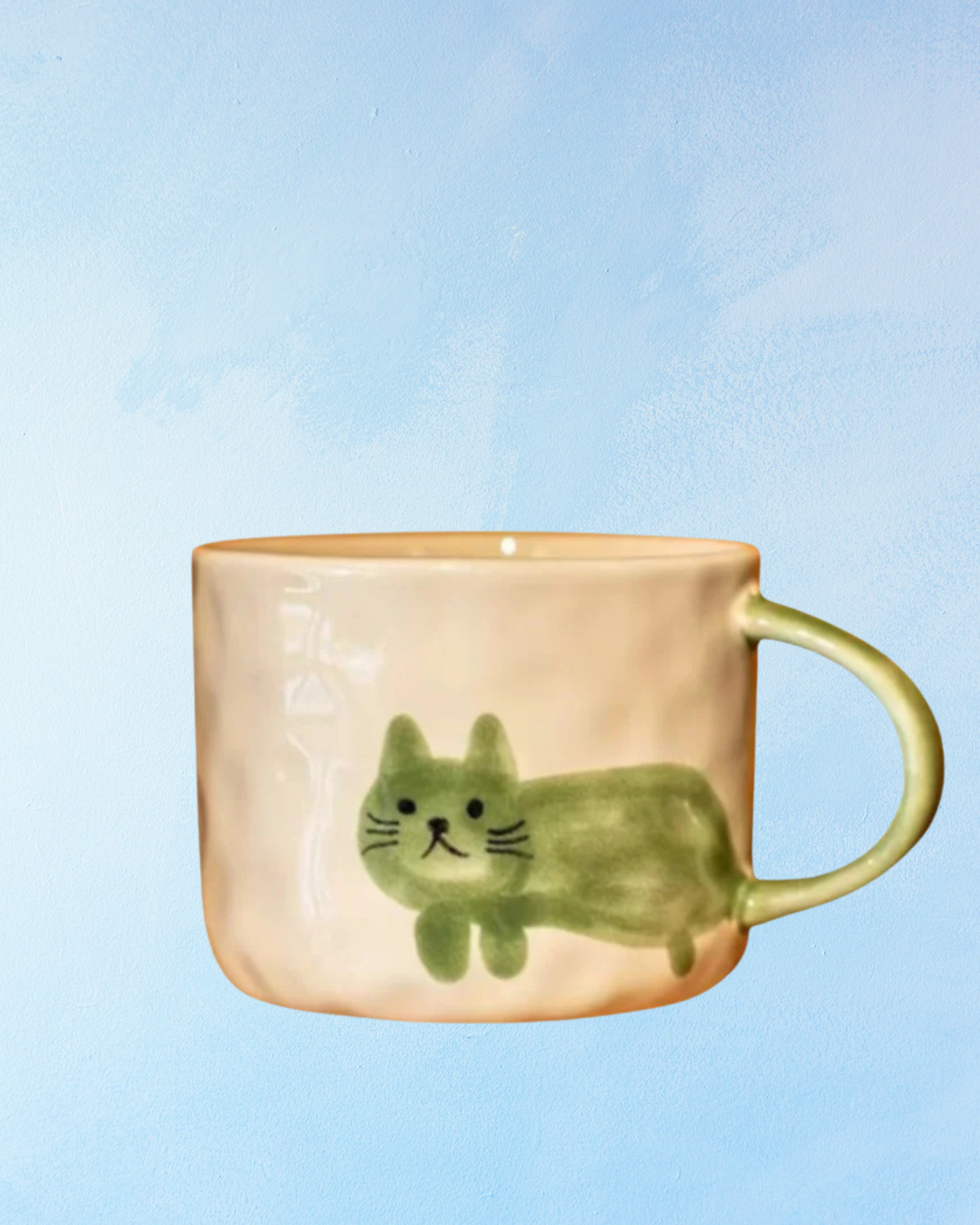 ceramic mug - green cat
