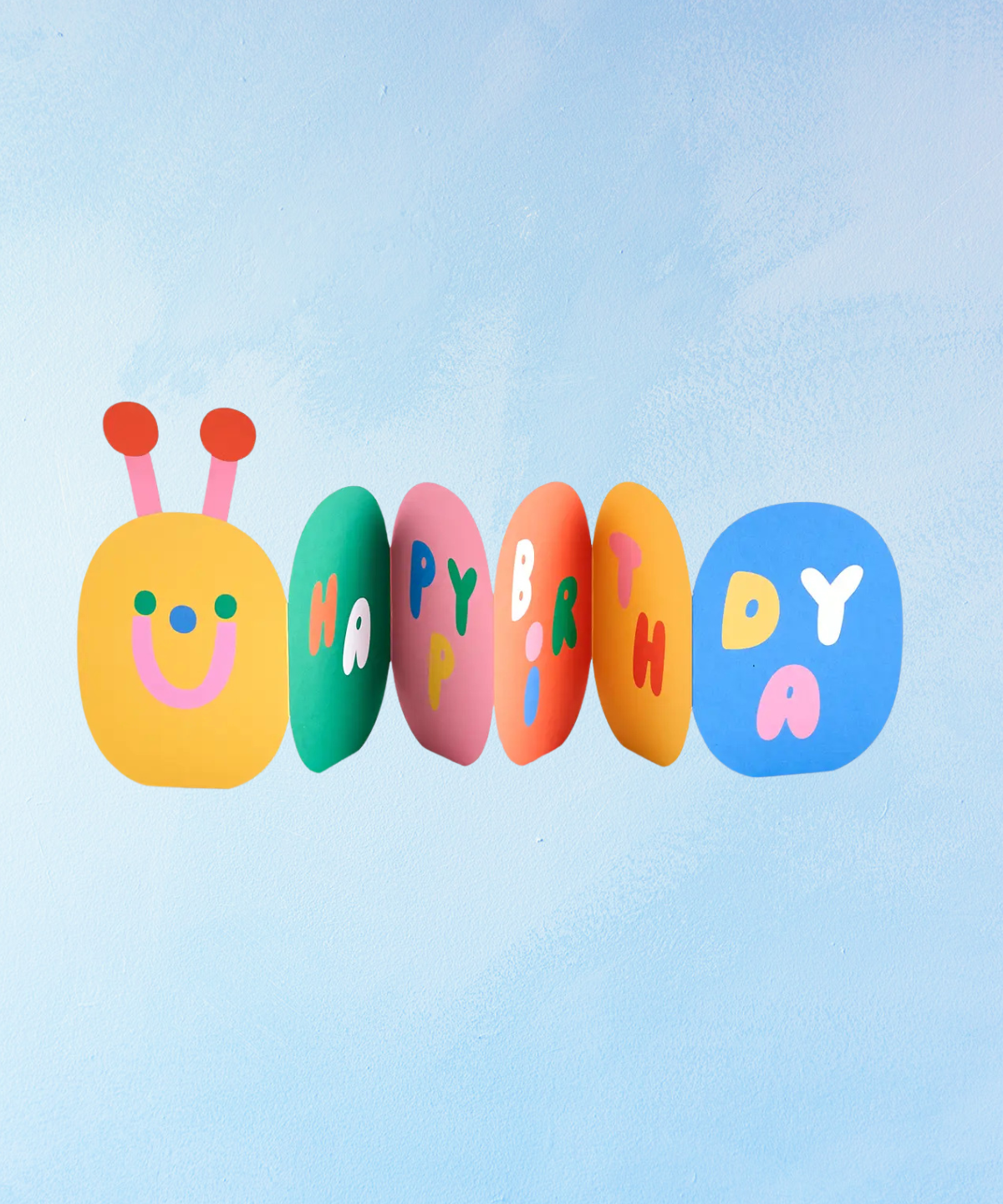 greeting card - birthday caterpillar concertina
