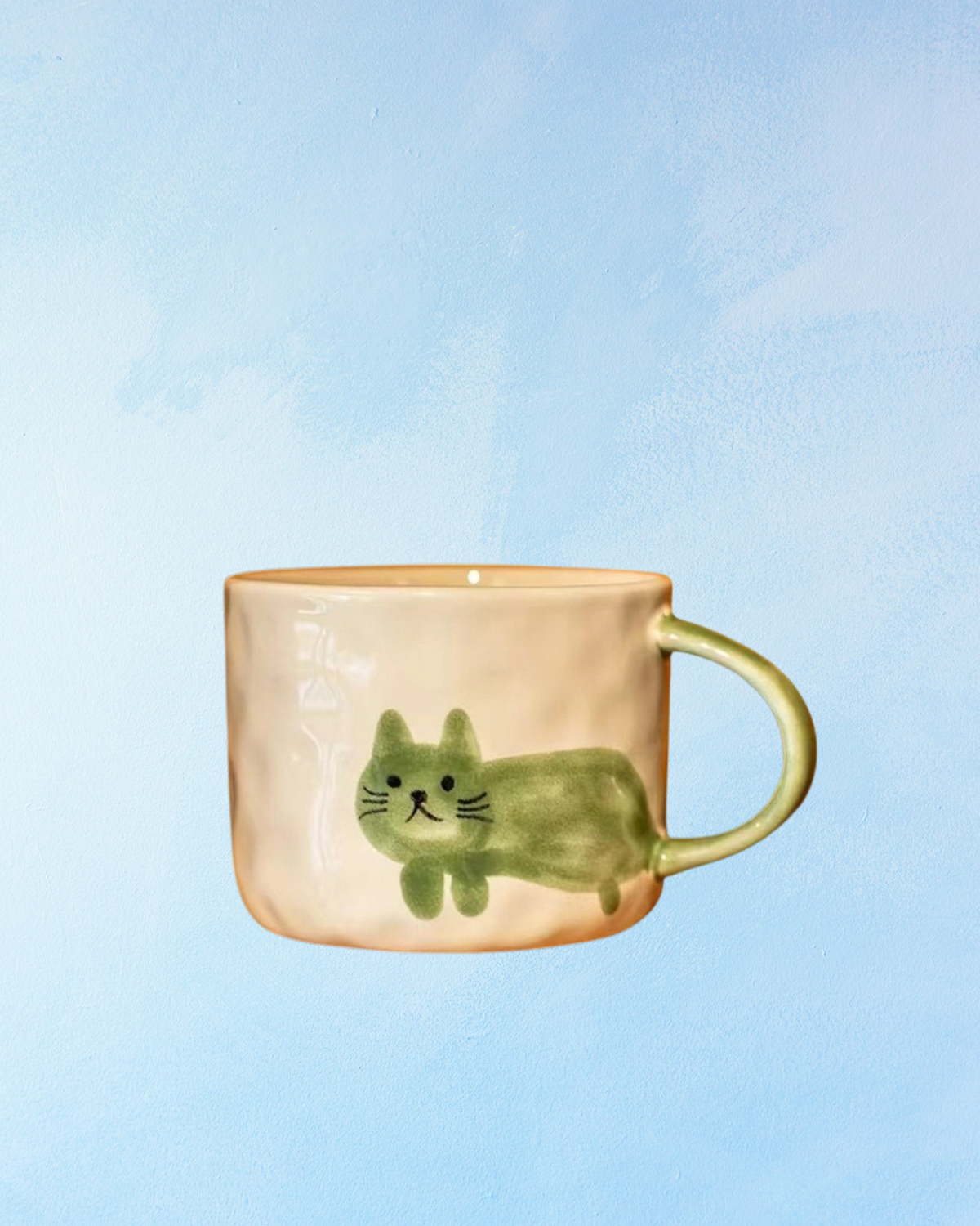 ceramic mug - green cat