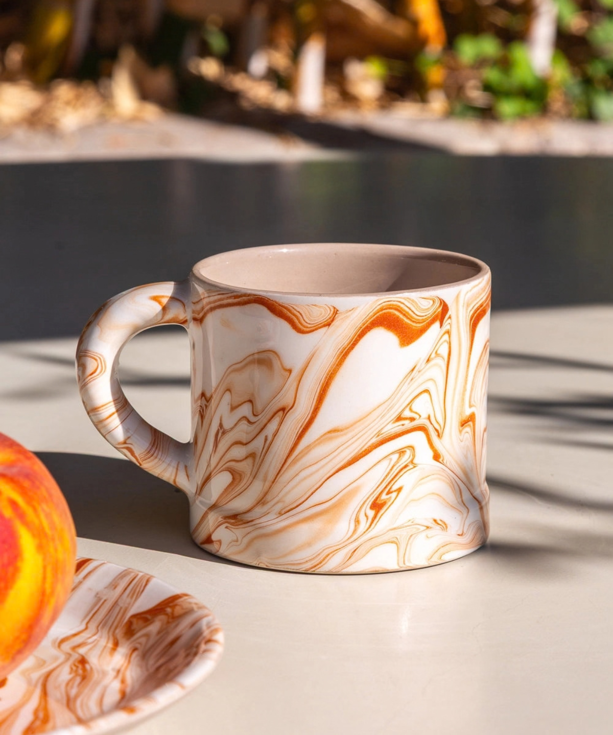 ceramic - marbled terracotta mug