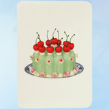 greeting card - chartreuse cream blancmange