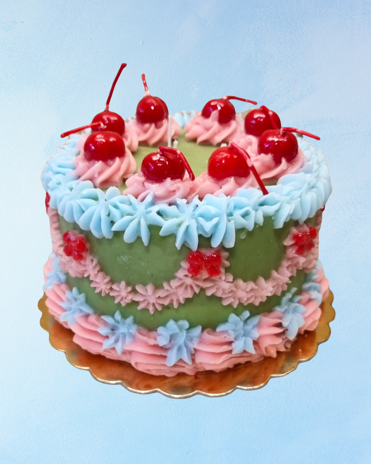 candle - food: cherry cake