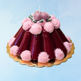 vela - comida - trozo de pastel de cereza