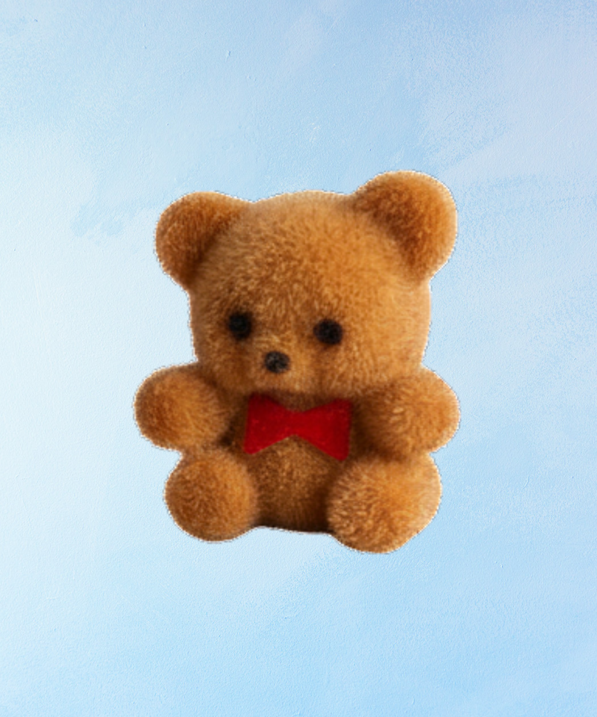 toy - miniature flocked bear (assorted colours)