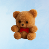 toy - miniature flocked bear (assorted colours)