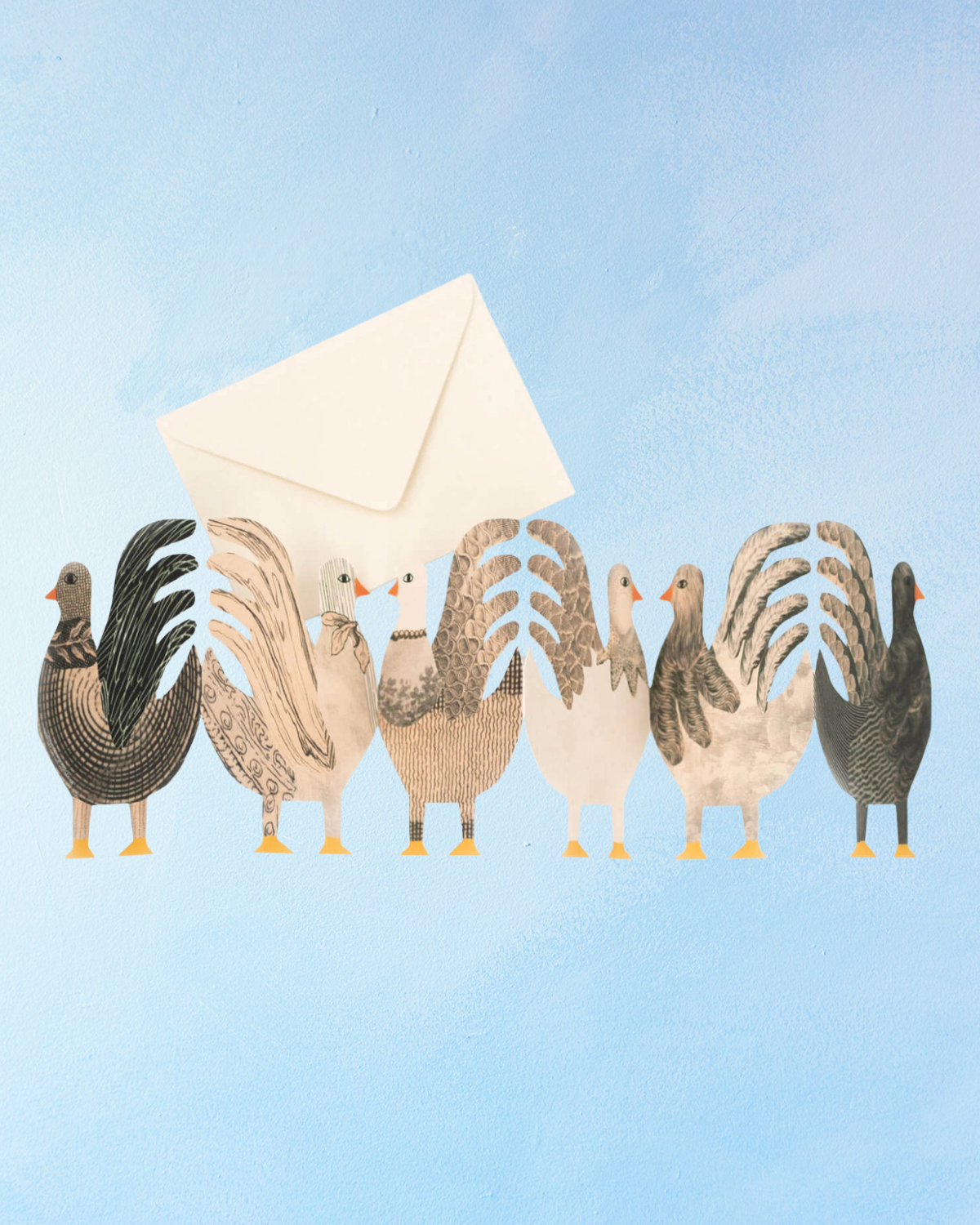 greeting card - chicken concertina