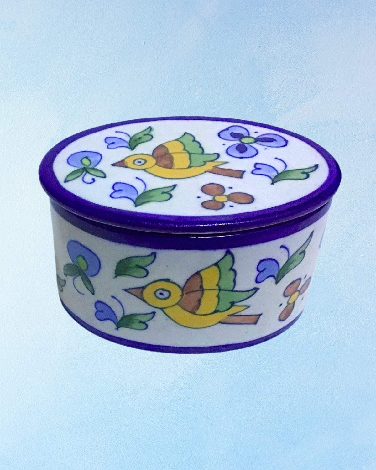 trinket box -  blue pottery (multiple styles)