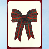 greeting card - christmas holly bow