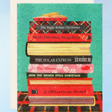 greeting card - christmas book stack (pack of 6)