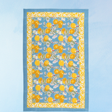 tea towel - citron blue and yellow