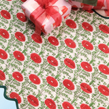 falda para árbol con estampado de bloques y bordes ondulados - verde