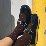socks - sneaker - cocoa polka dot