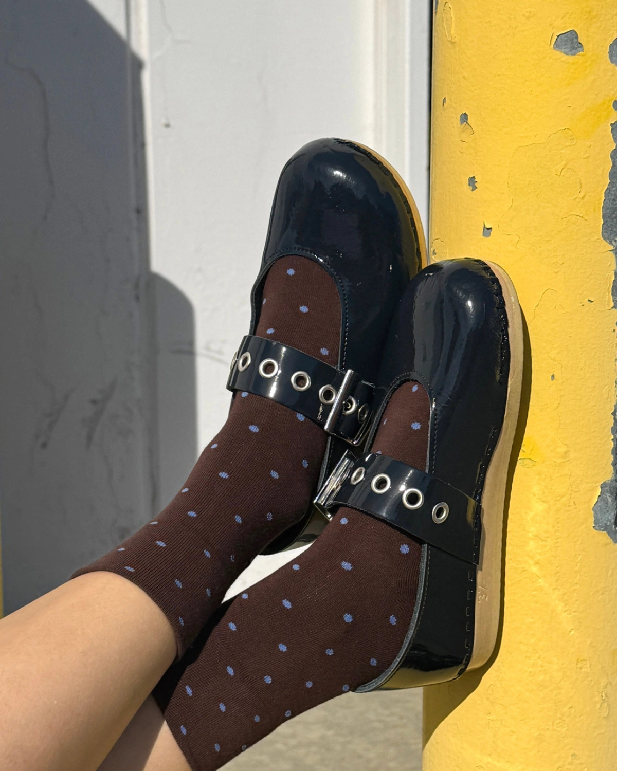 socks - sneaker - cocoa polka dot