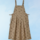 apron - double tie: brown floral