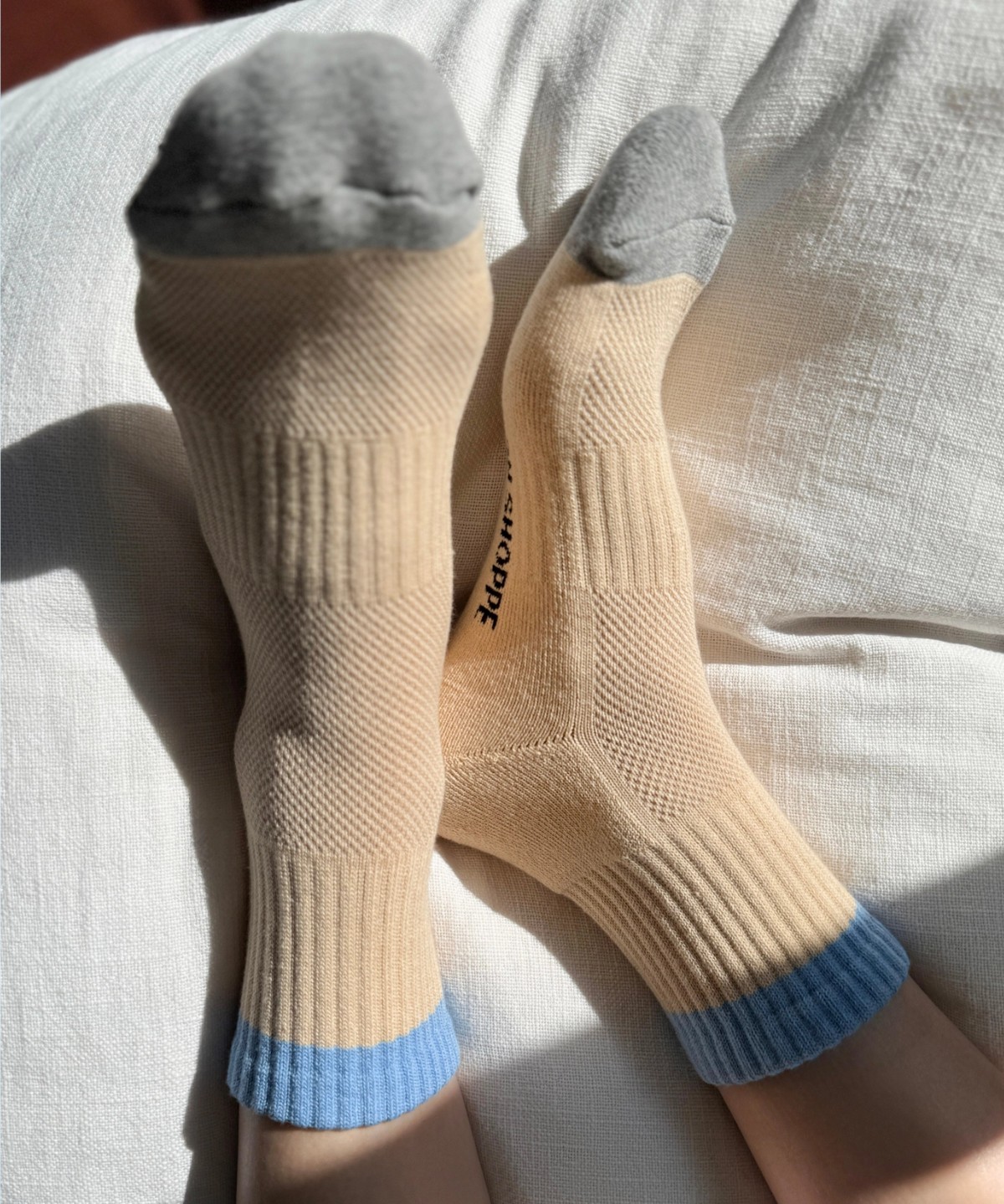 socks - girlfriend - colour block yellow and blue