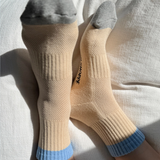 socks - girlfriend - colour block yellow and blue