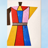greeting card - colour block coffee pot