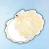 compact mirror - shell - mermaid white