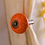 wall hook - ceramic - crackle coral