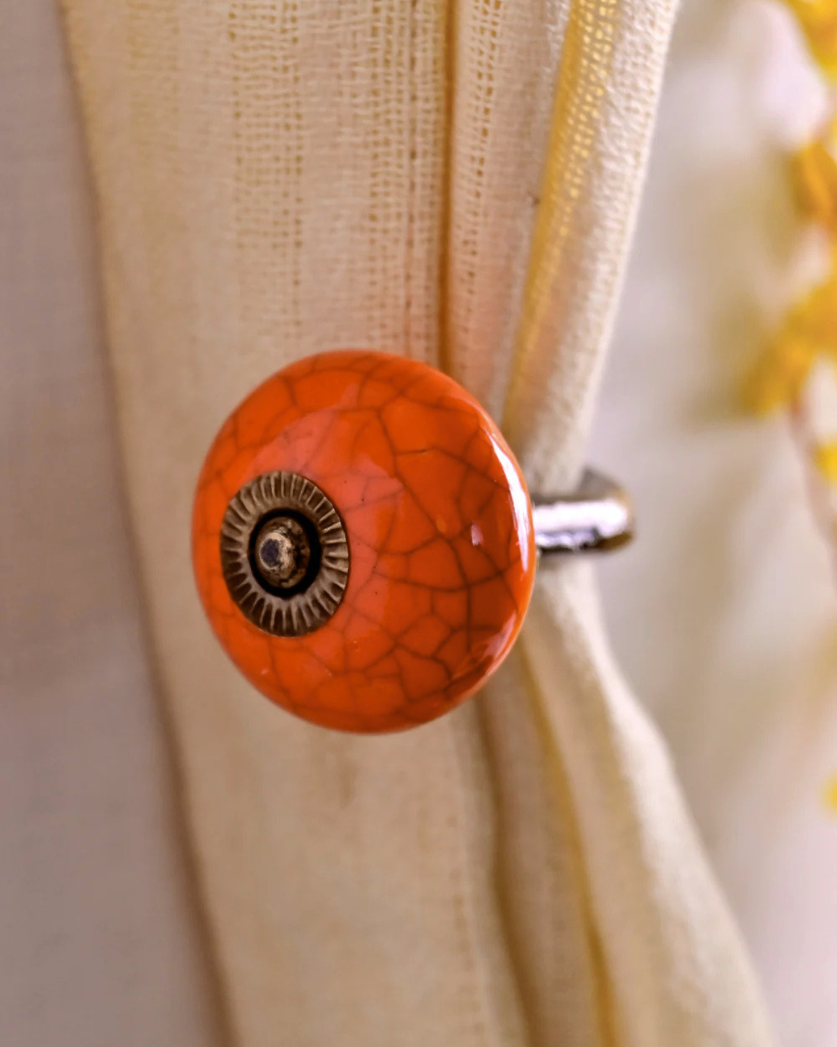 wall hook - ceramic: crackle coral