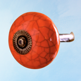 wall hook - ceramic - crackle coral