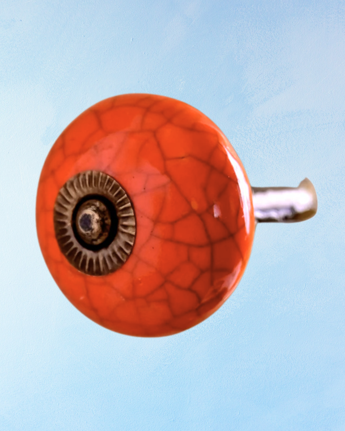 wall hook - ceramic: crackle coral