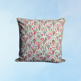 pillow - pink block-print reversible