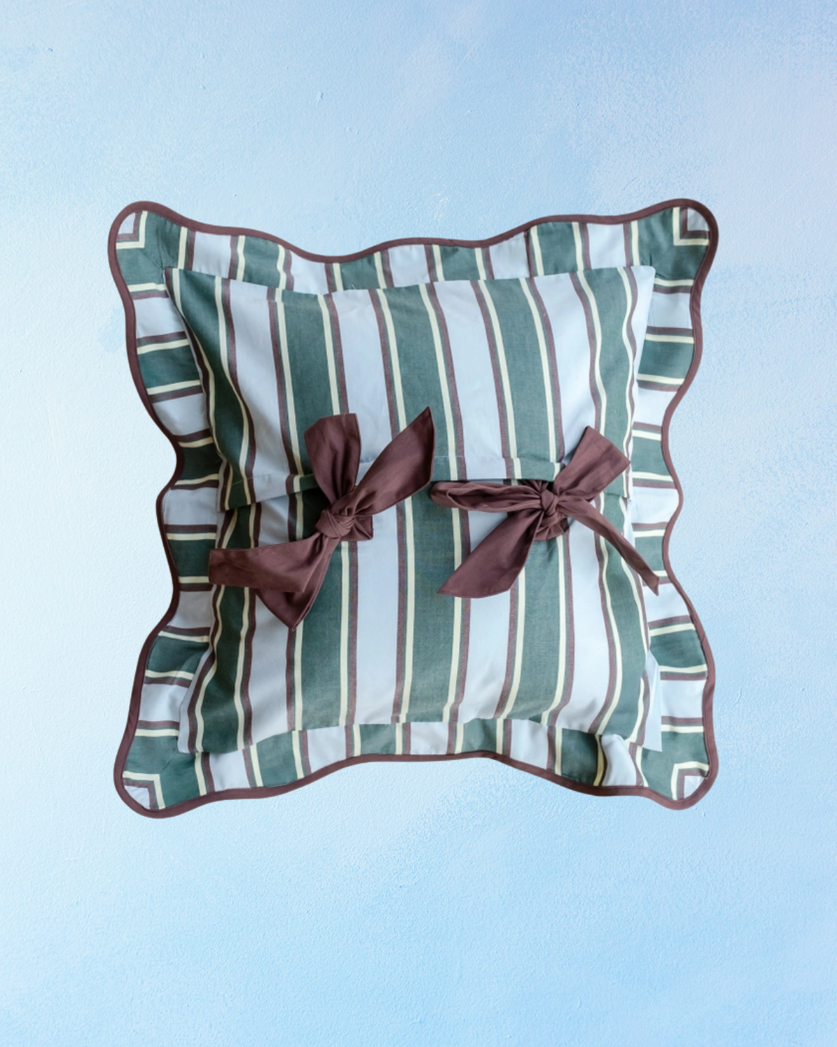 pillow - cotton blue stripe