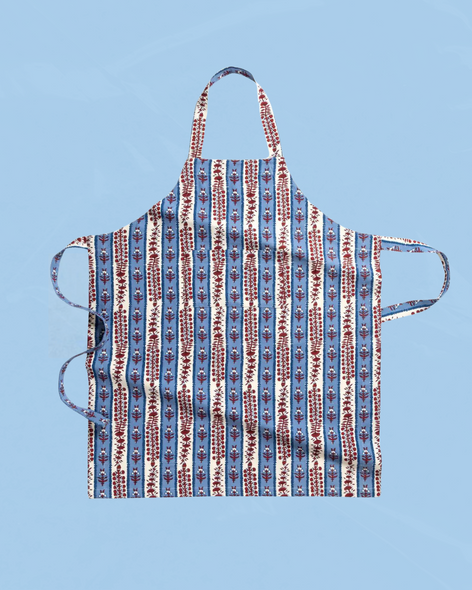 apron - avignon red and blue