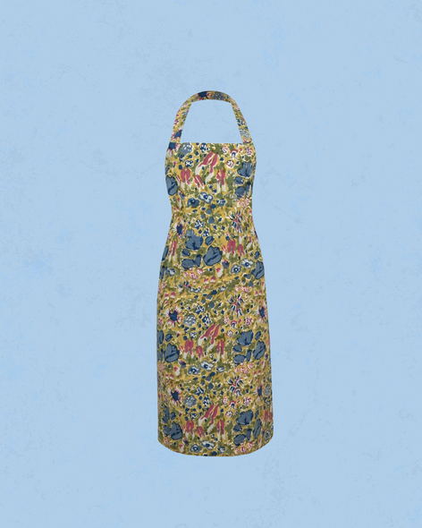 Couleur Nature Apron in Jardin Blue and Vert