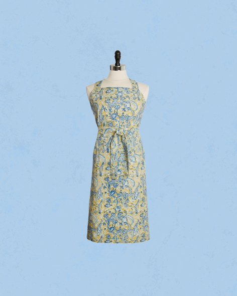 Couleur Nature La Mer blue and yellow apron
